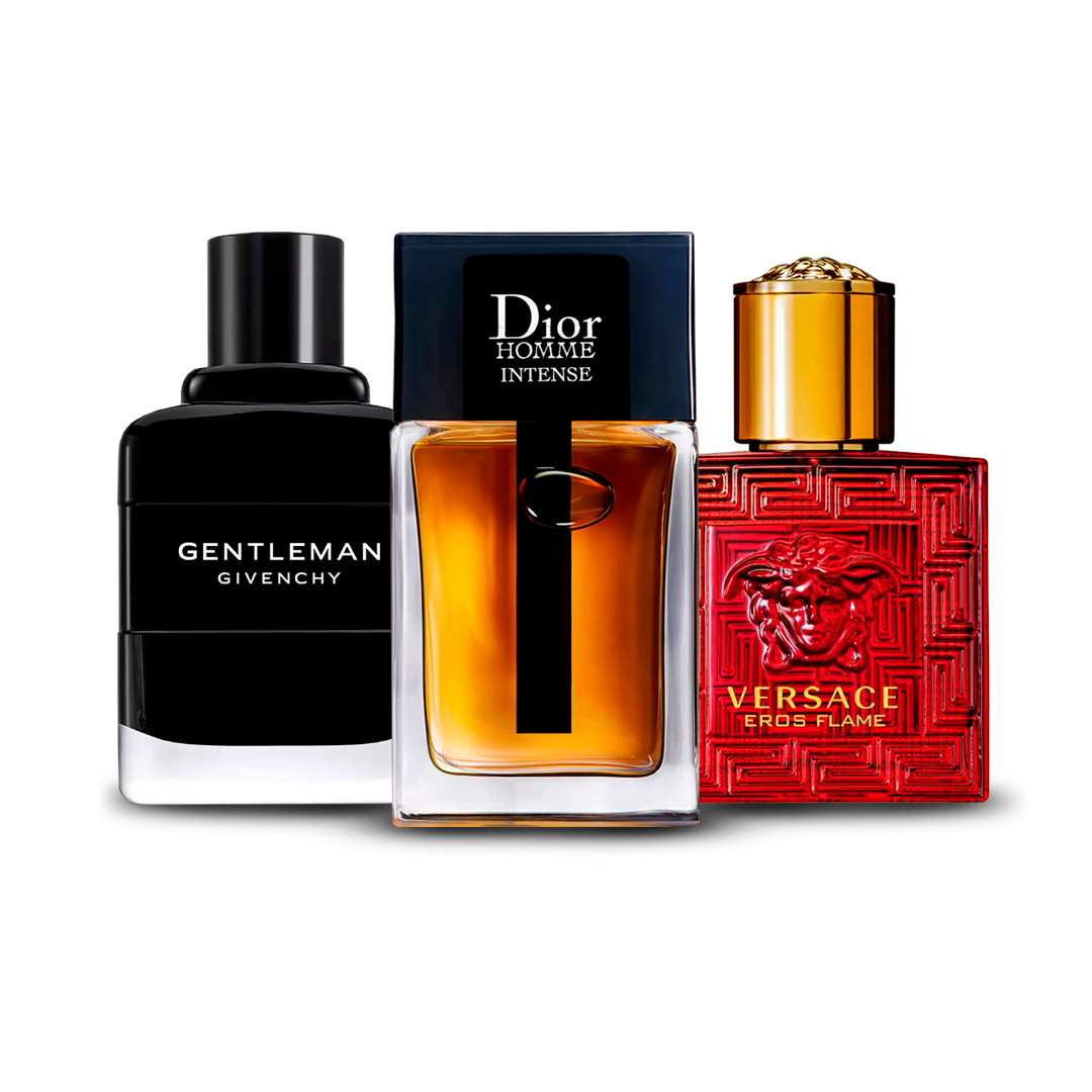 Combination of 3 men's perfumes – Givenchy Gentleman, Dior Homme Intense and Versace Eros Flame [100 ml]