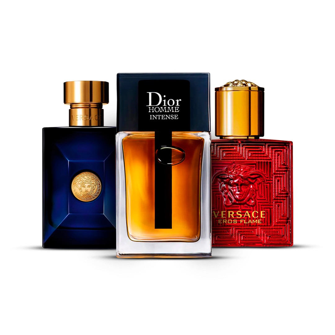 Combination of 3 men's perfumes – Versace Dylan Blue, Dior Homme Intense and Versace Eros Flame [100 ml]