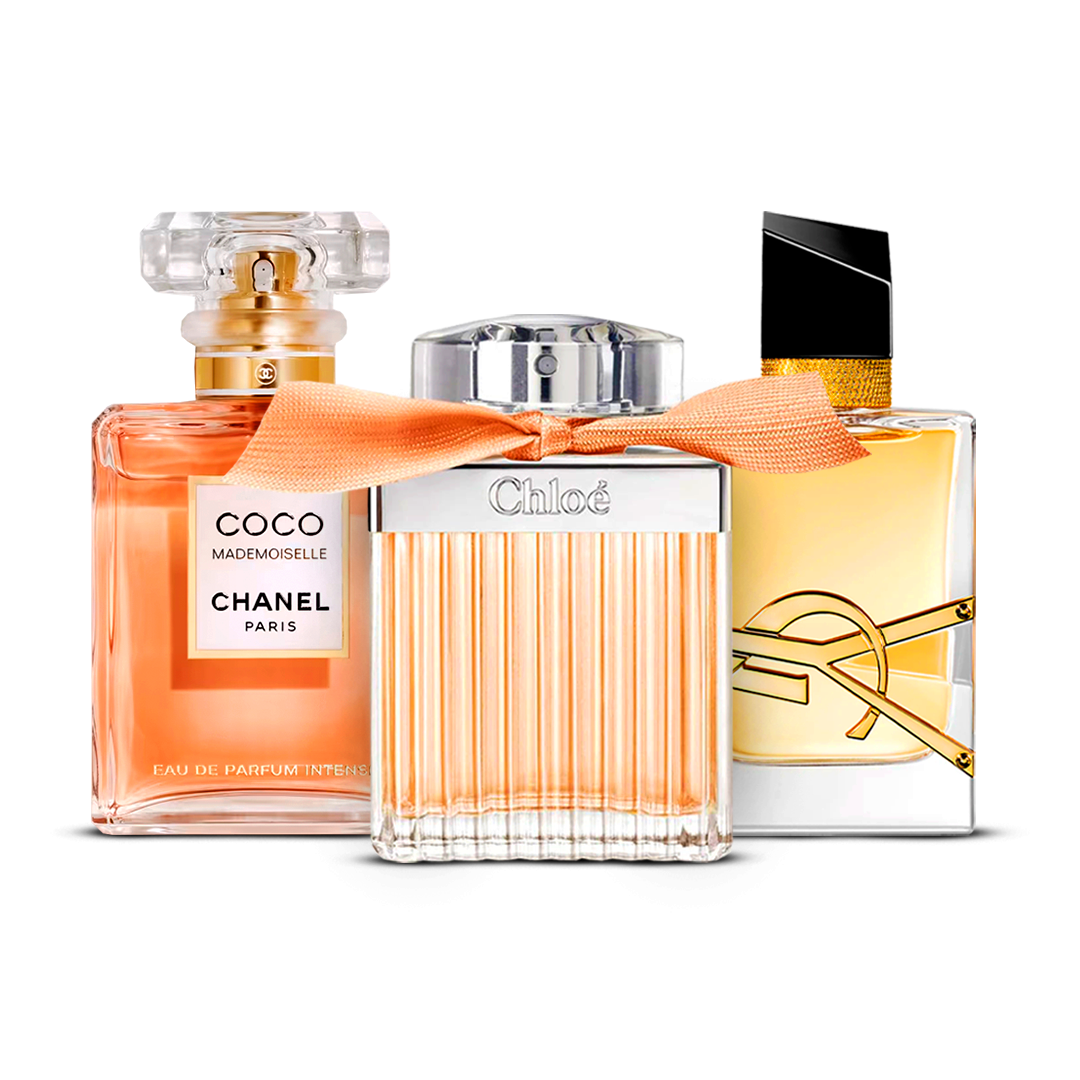 Combination of 3 women's perfumes – Valentino Uomo Yellow Dream, YSL Libre Intense and Scandal Le Parfum [100 ml]