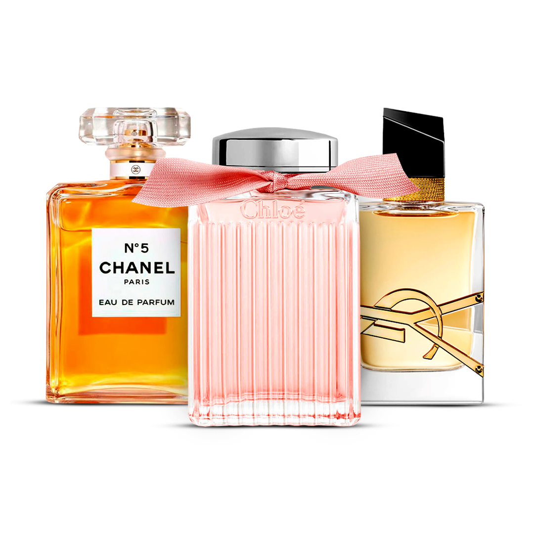Combination of 3 women's perfumes – Chanel Nº5, Chloé and Yves Saint Laurent Libre [100 ml]
