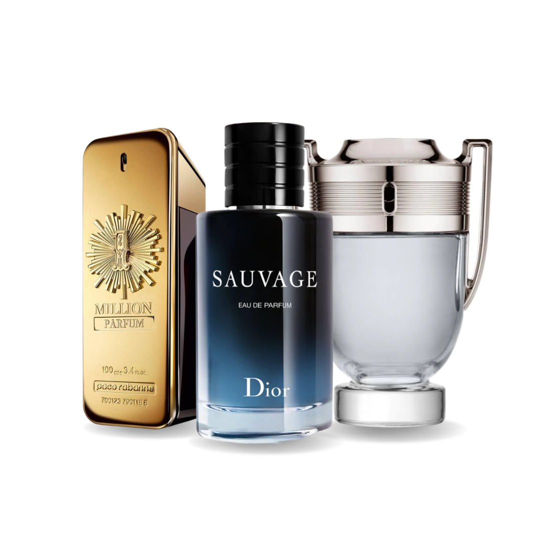 Combination of 3 fragrances - 1 Million Parfum from Paco Rabanne, Sauvage from Dior and Invictus from Paco Rabanne [100 ml]