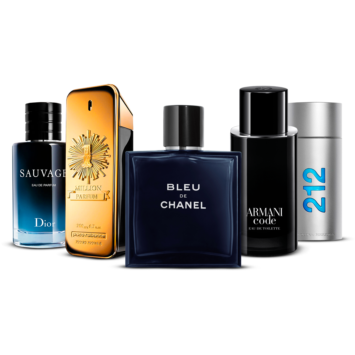 Combination of 5 men's perfumes – Sauvage, 1 Million, Bleu de Chanel, Armani Code and 212 Men [100 ml]