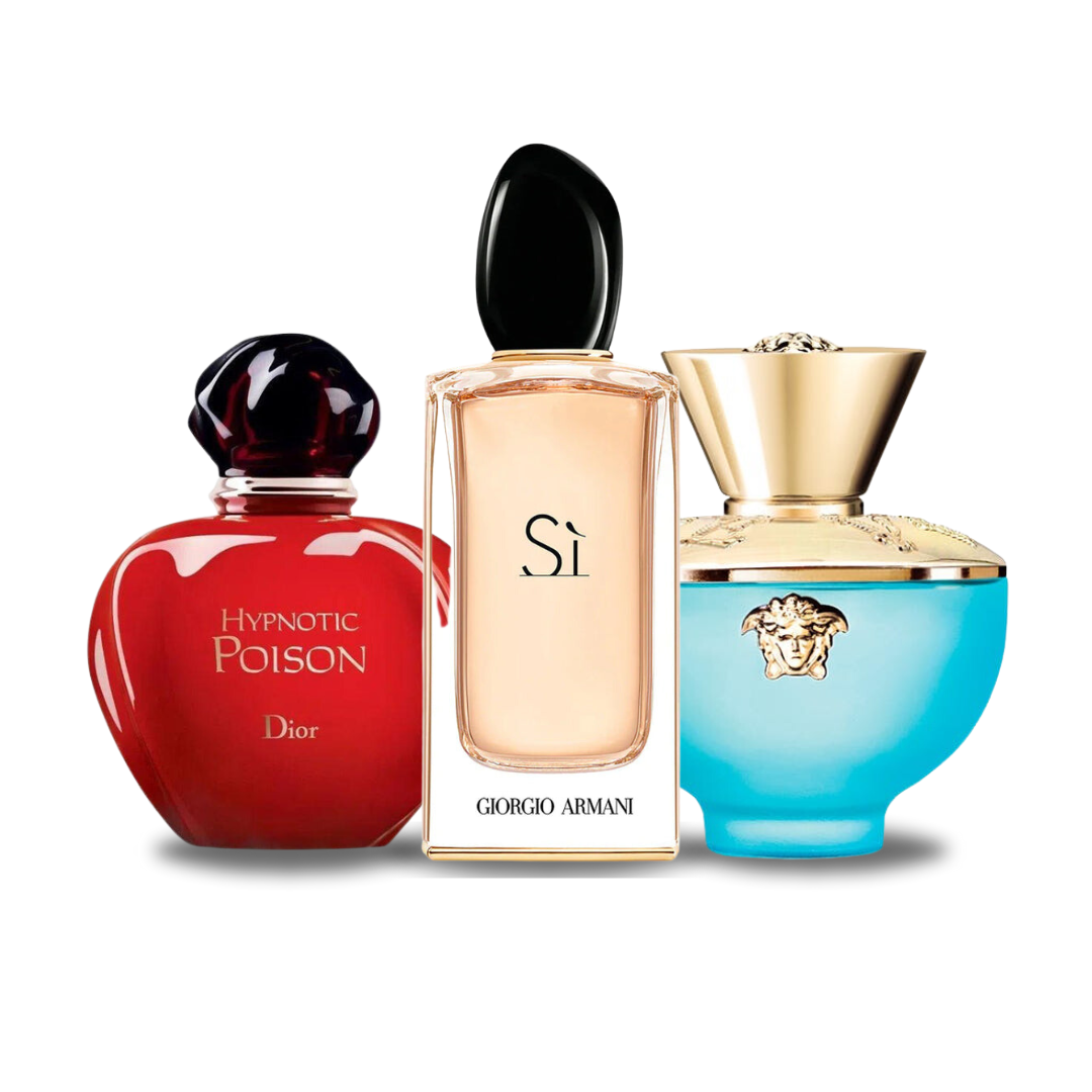 Combination of 3 fragrances - Hypnotic Poison from Dior, Si from Giorgio Armani and Dylan Turquoise from Versace [100 ml]