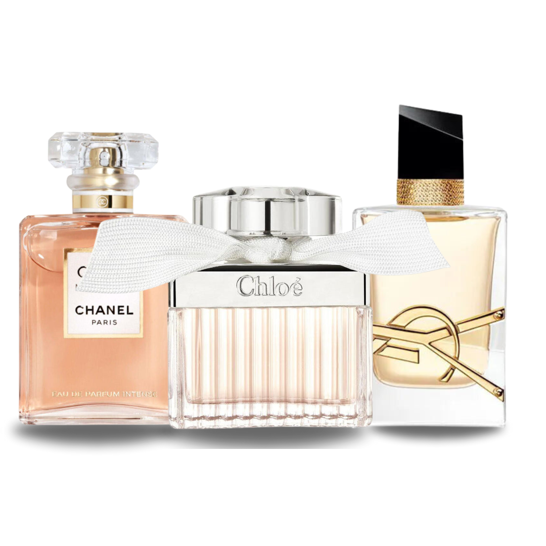 Combination of 3 fragrances - Coco Mademoiselle from Chanel, Libre from Yves Saint Laurent and Chloé Signature [100 ml]