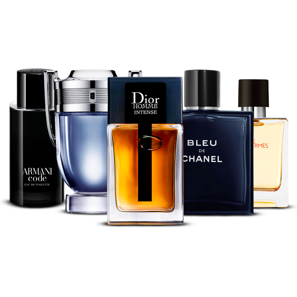 Combination of 5 men's perfumes – Armani Code, Invictus, Dior Homme Intense, Bleu de Chanel and Terre d'Hermès [100 ml]
